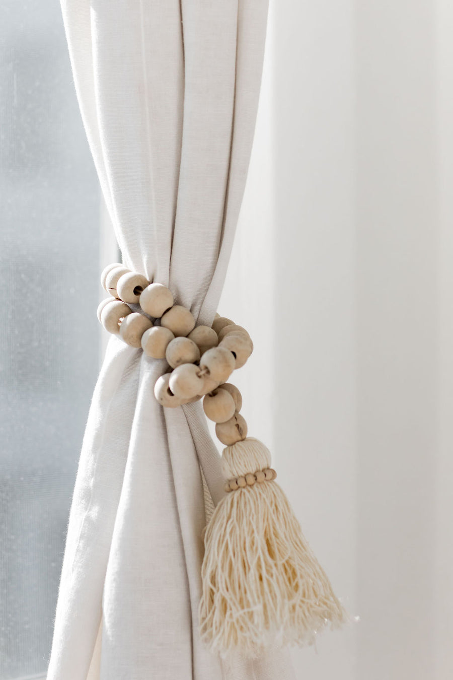 Boho Beaded Tassel - Natural (2cm)