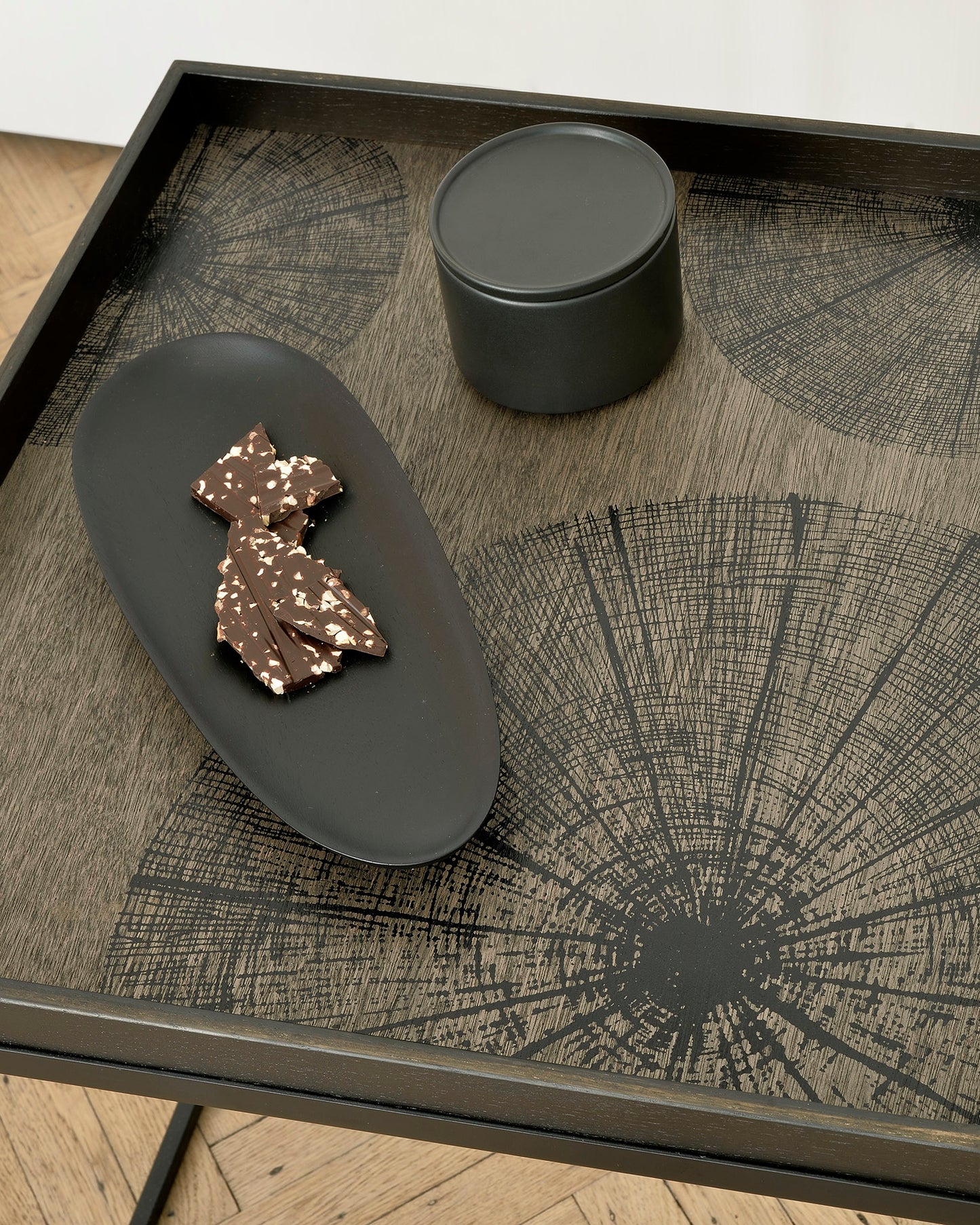 Black Slices Wooden Tray