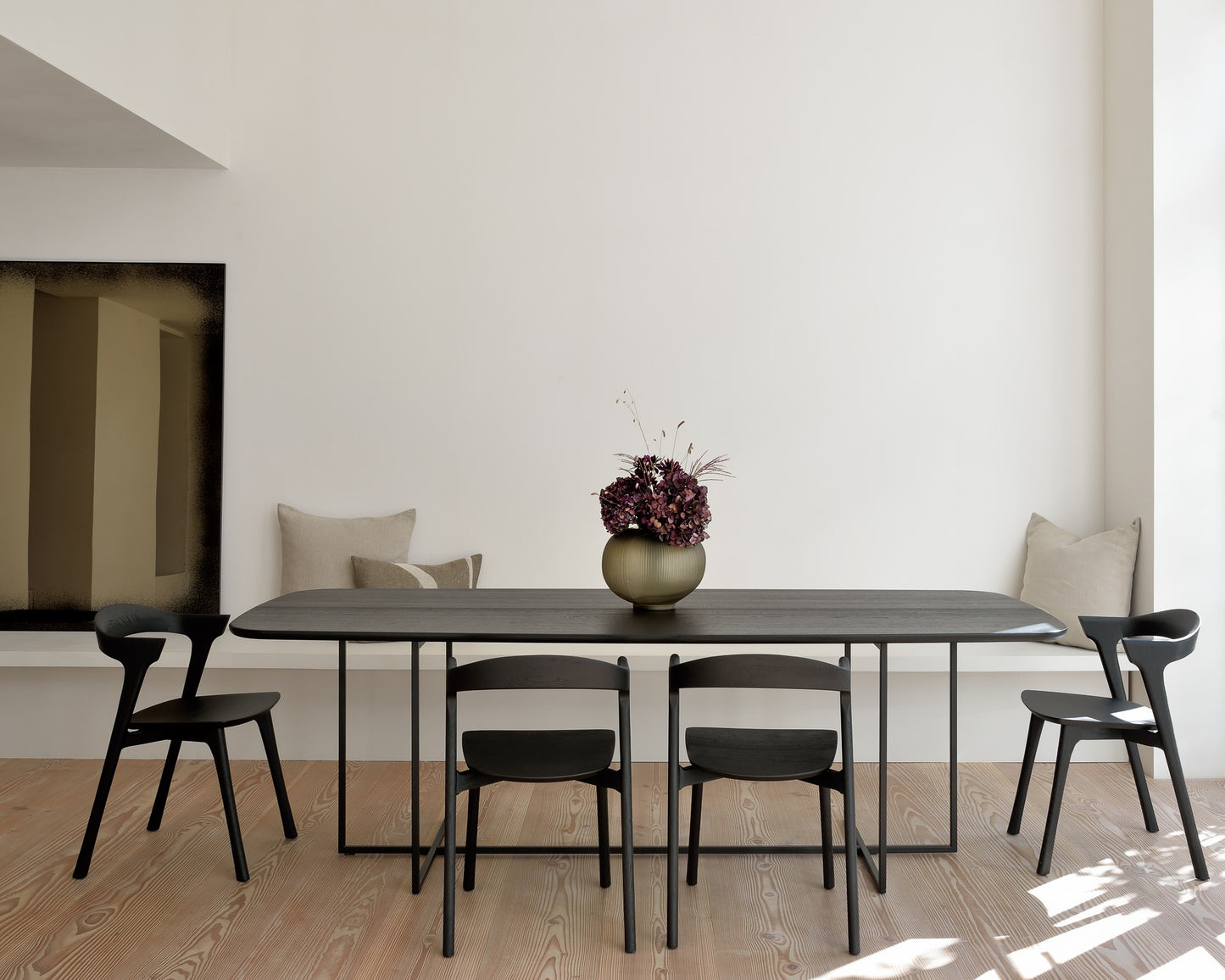 Oak Arc Black Dining Table