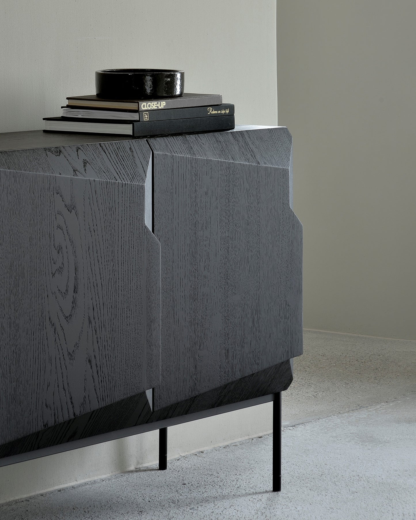 Oak Stairs Black Sideboard