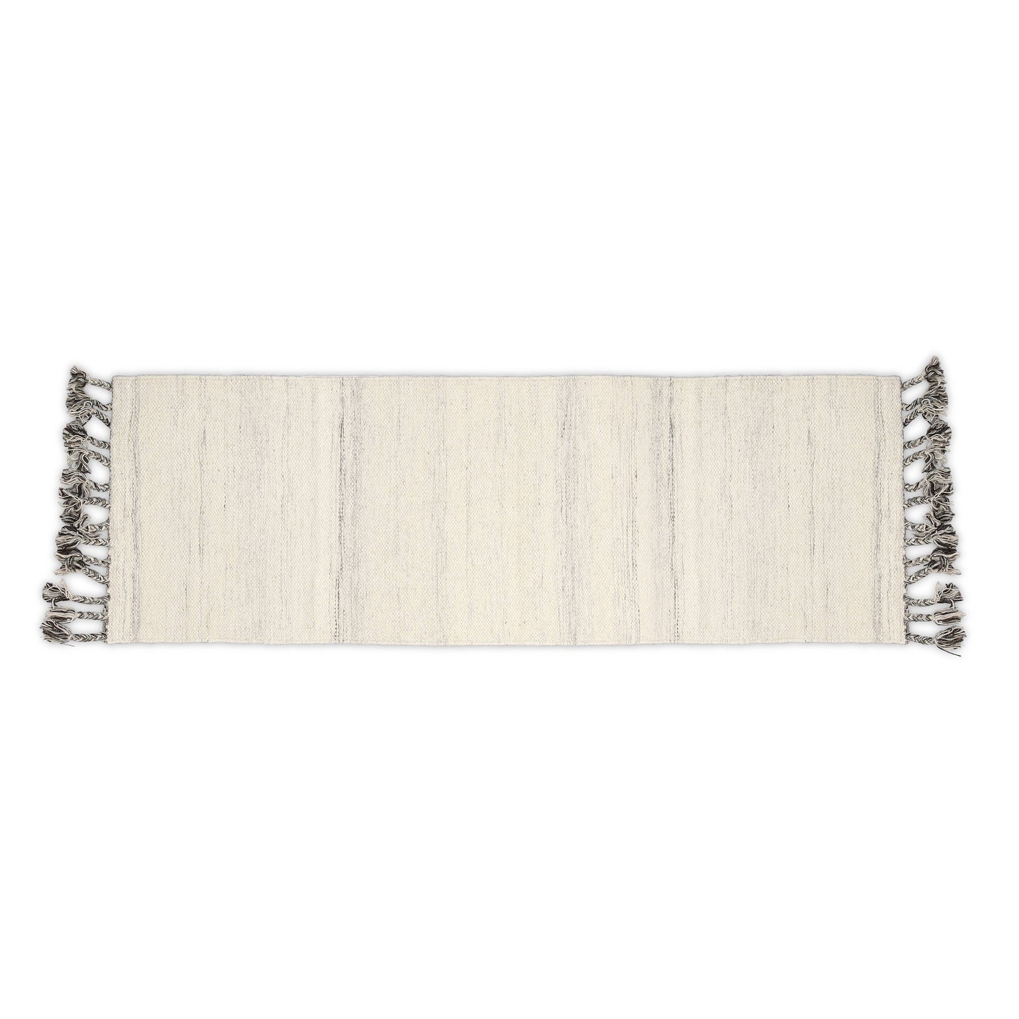 Hand Woven Wool Area Rug Woven White With Gray Shades