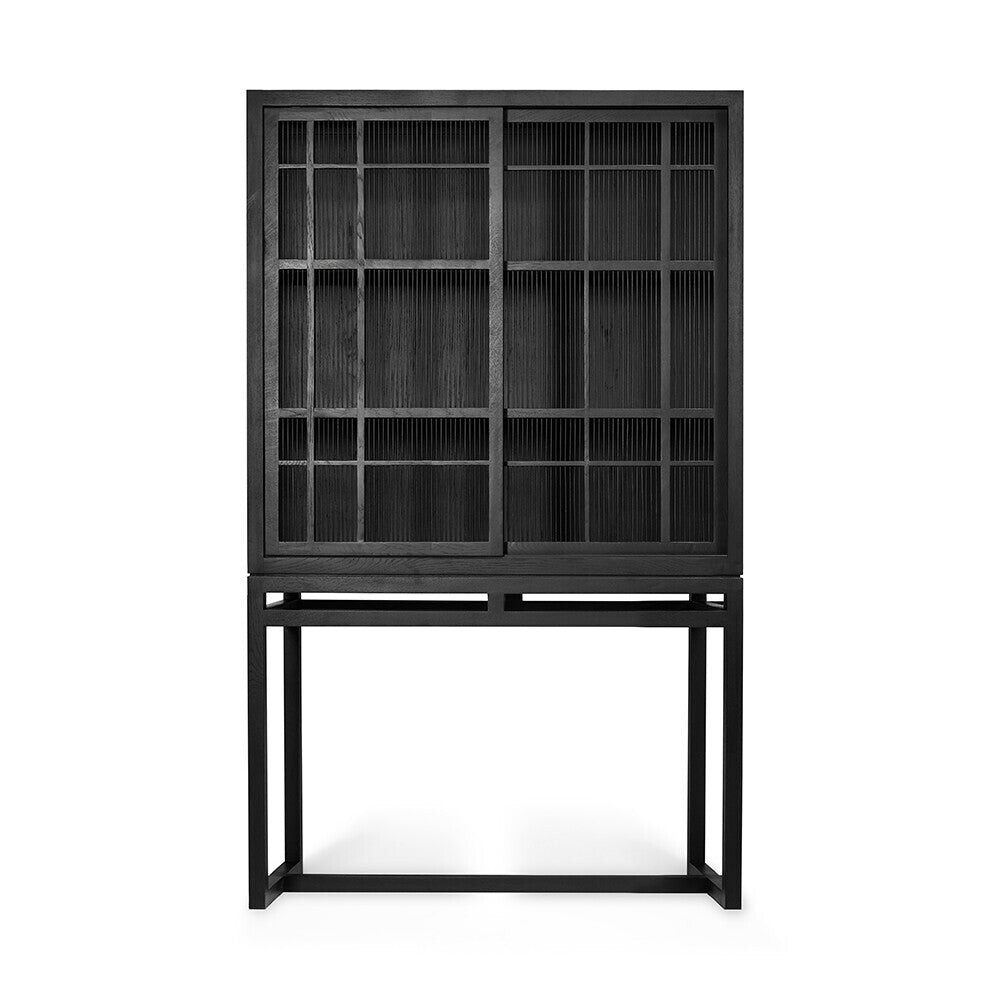 Oak Burung Black Storage Cupboard