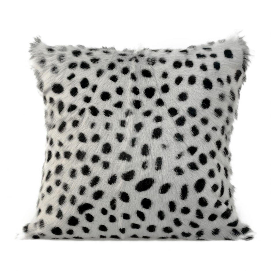 Spotted Goat Fur Pillow Light Grey