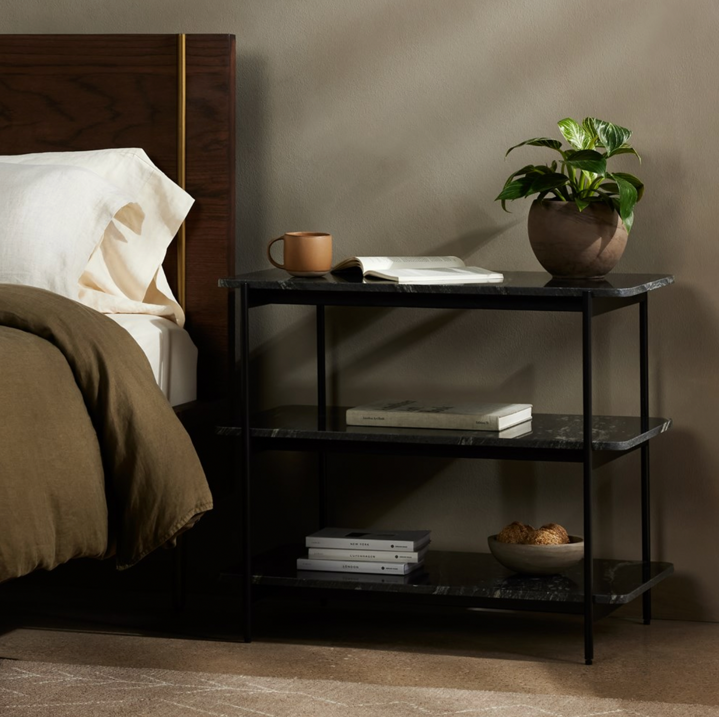 Jasper Nightstand - Iron Matte Black