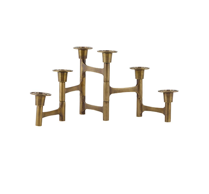 Candle Stand with 6 Cups, brass