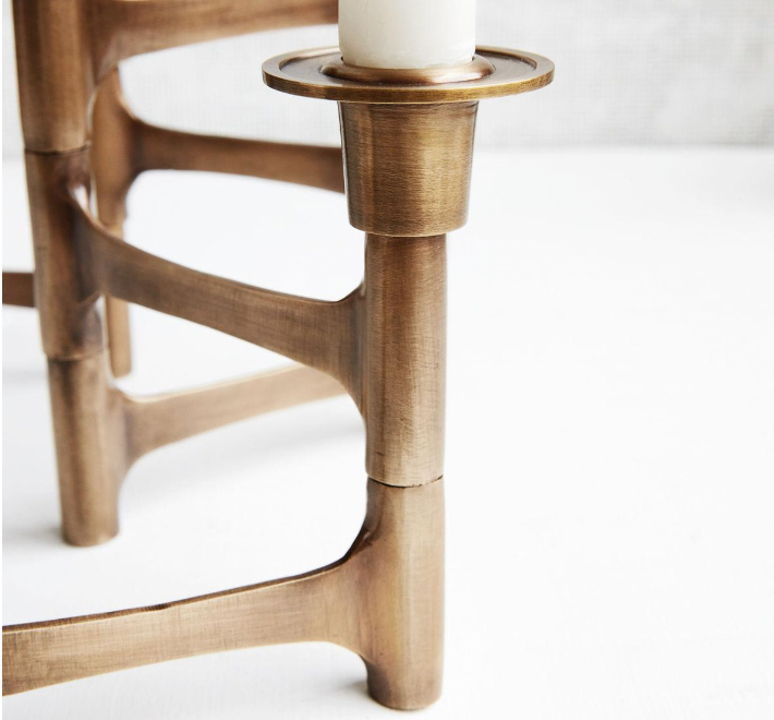Candle Stand with 6 Cups, brass