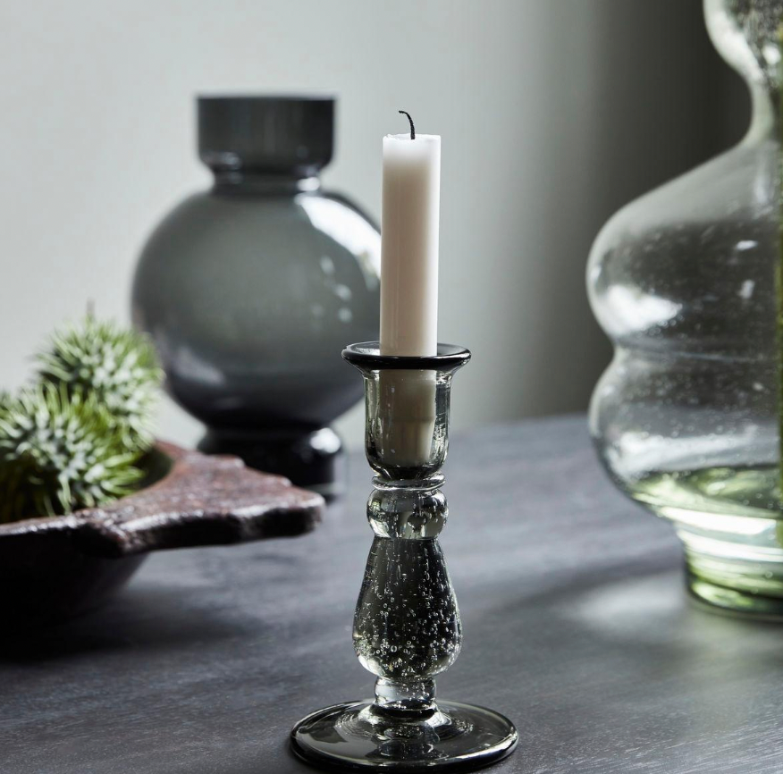Glee Candle Holder, Glass