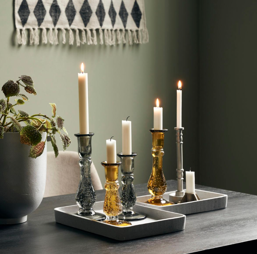 Glee Candle Holder, Glass