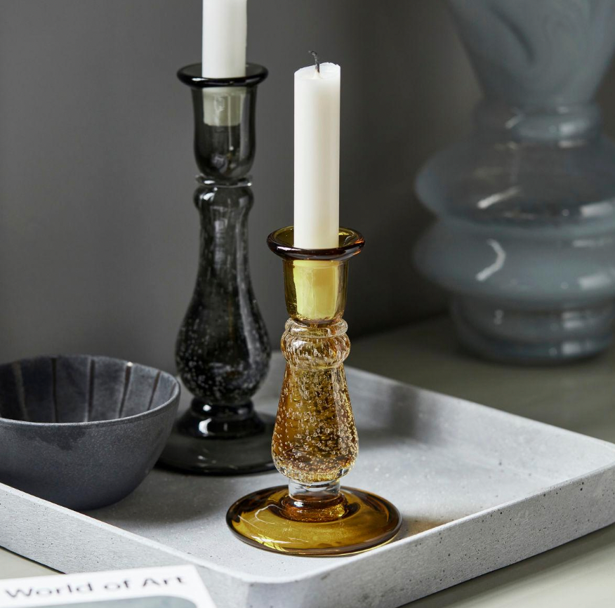 Glee Candle Holder, Glass