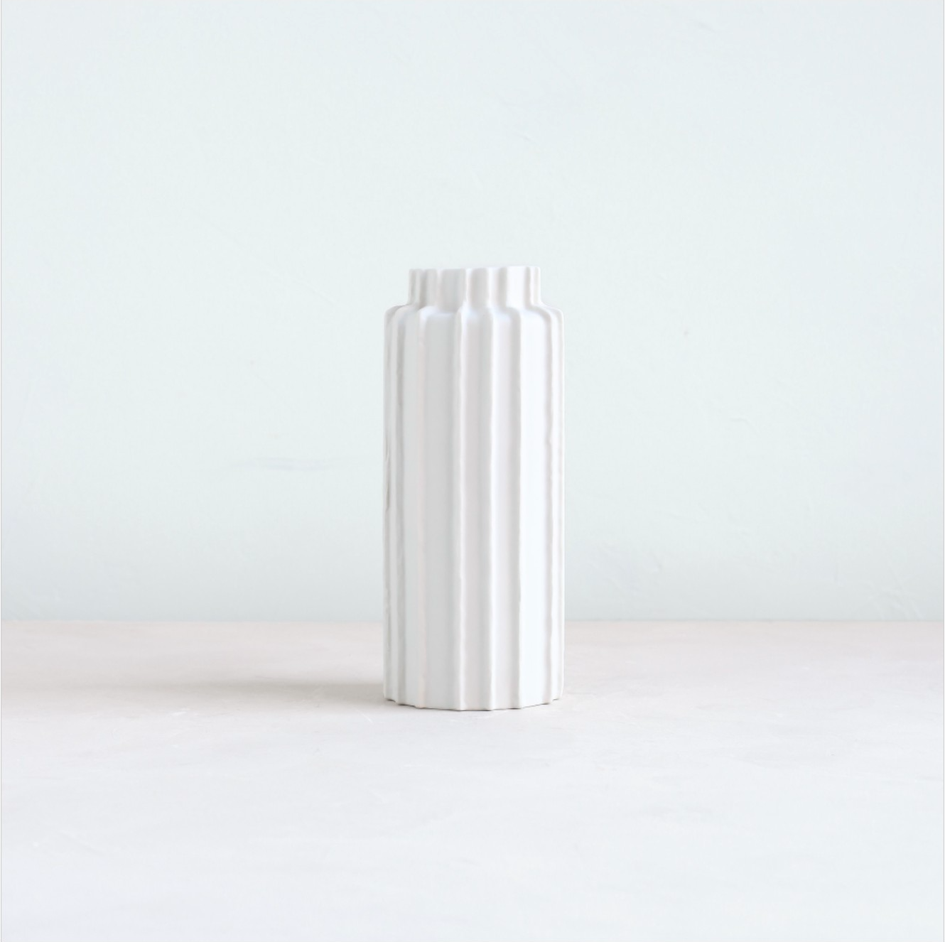 Floral Society Ceramic Ribbed Vase - small