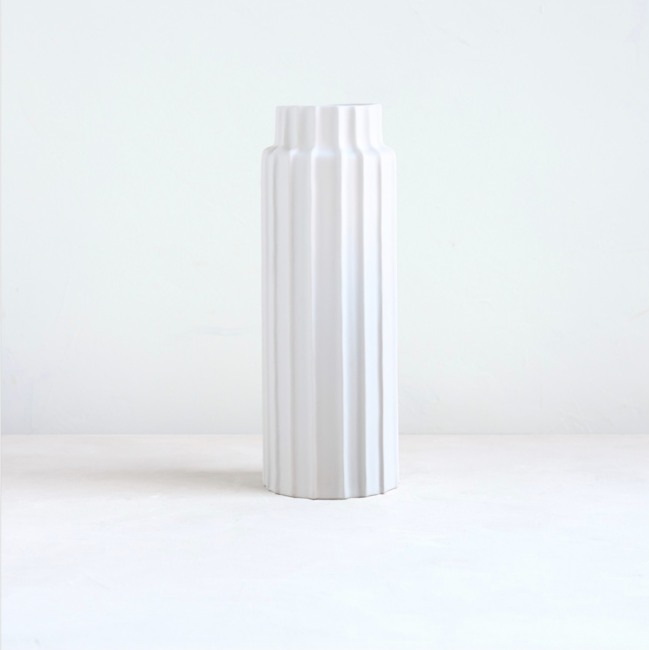 Floral Society Ceramic Ribbed Vase, Tall