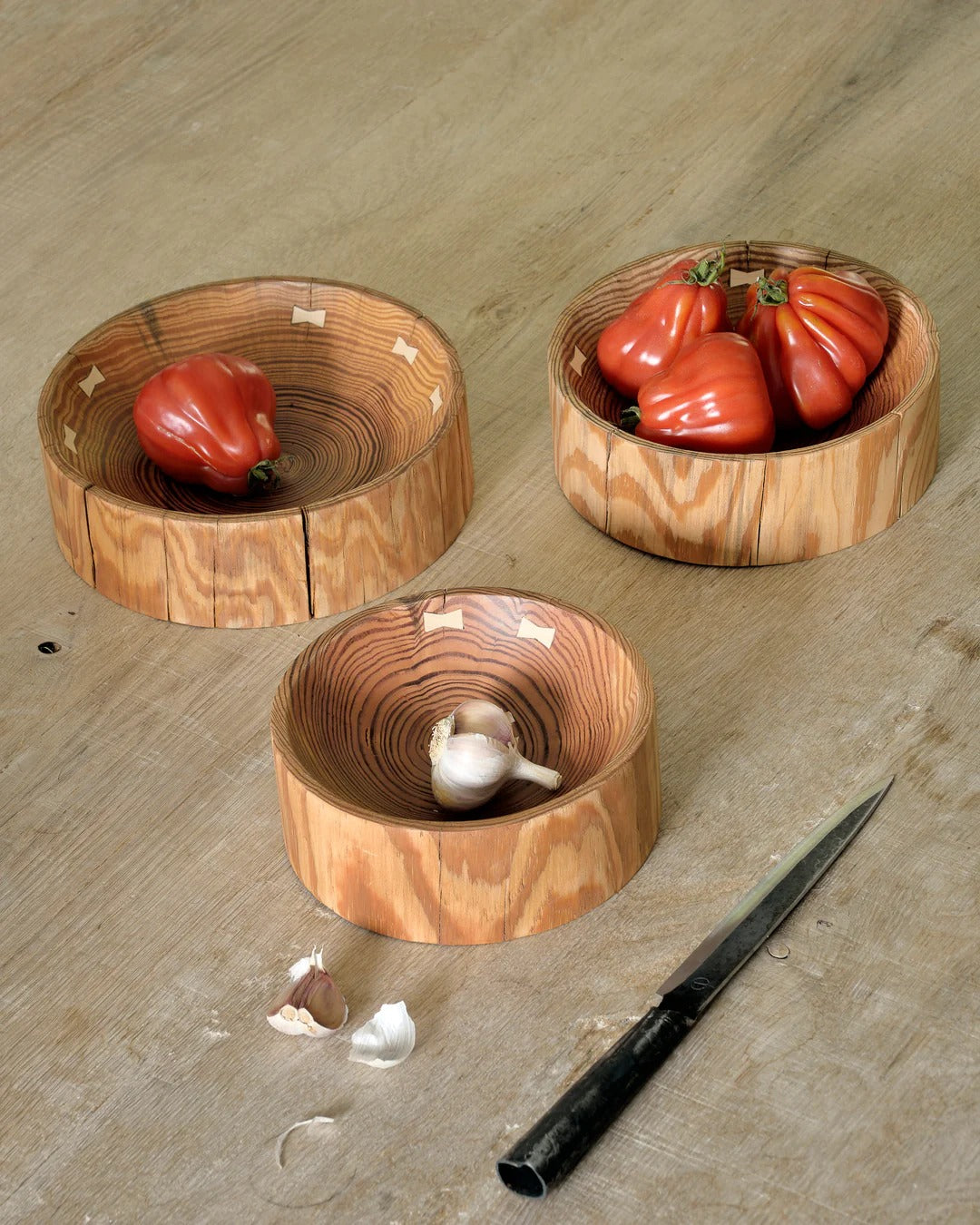 Natural Pine Bowls Set of 3