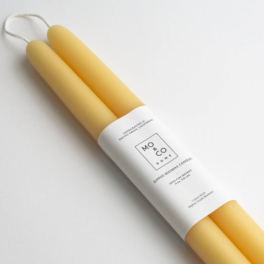 10" & 14" - 100% Beeswax Dipped Candles | Natural Gold